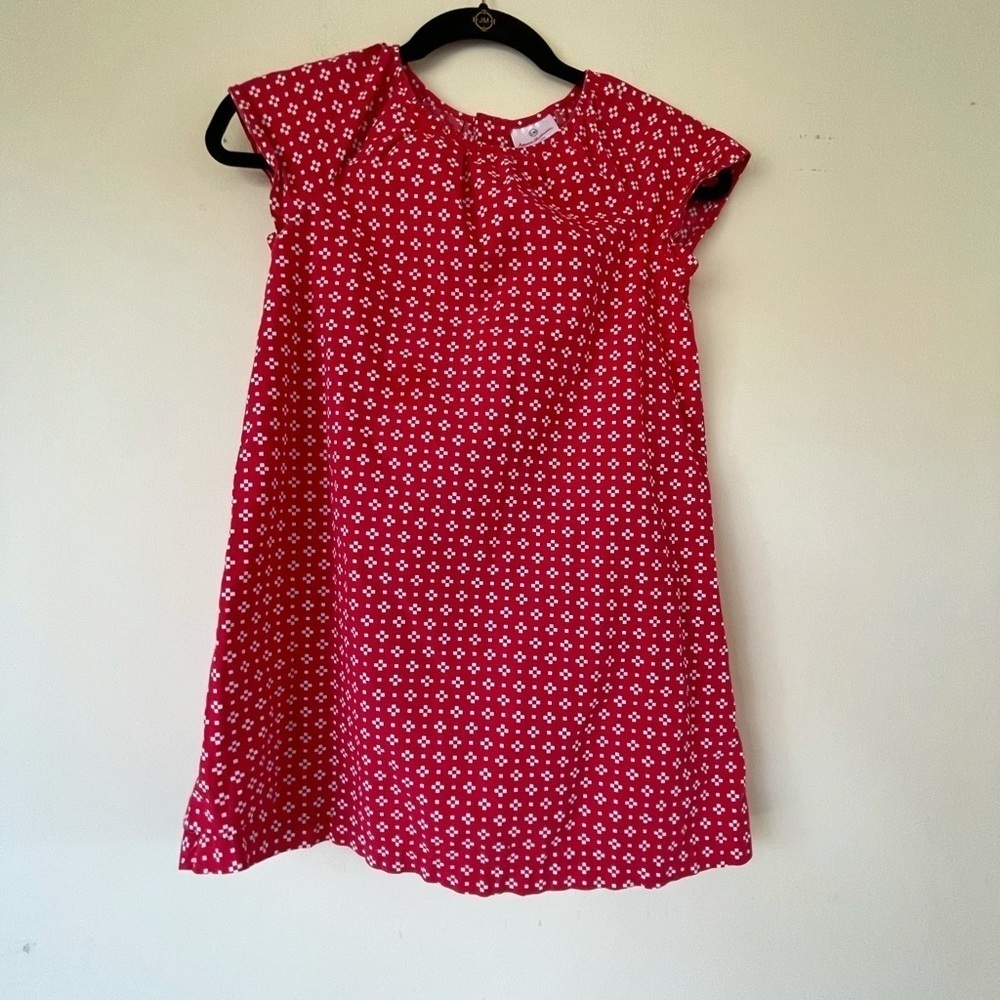 Hanna Andersson Red White Geometric Swing Dress